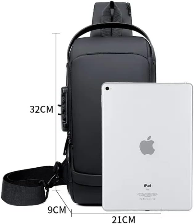 Bolso Antirrobo Manos Libres USB, Pechera Impermeable, Bandolero