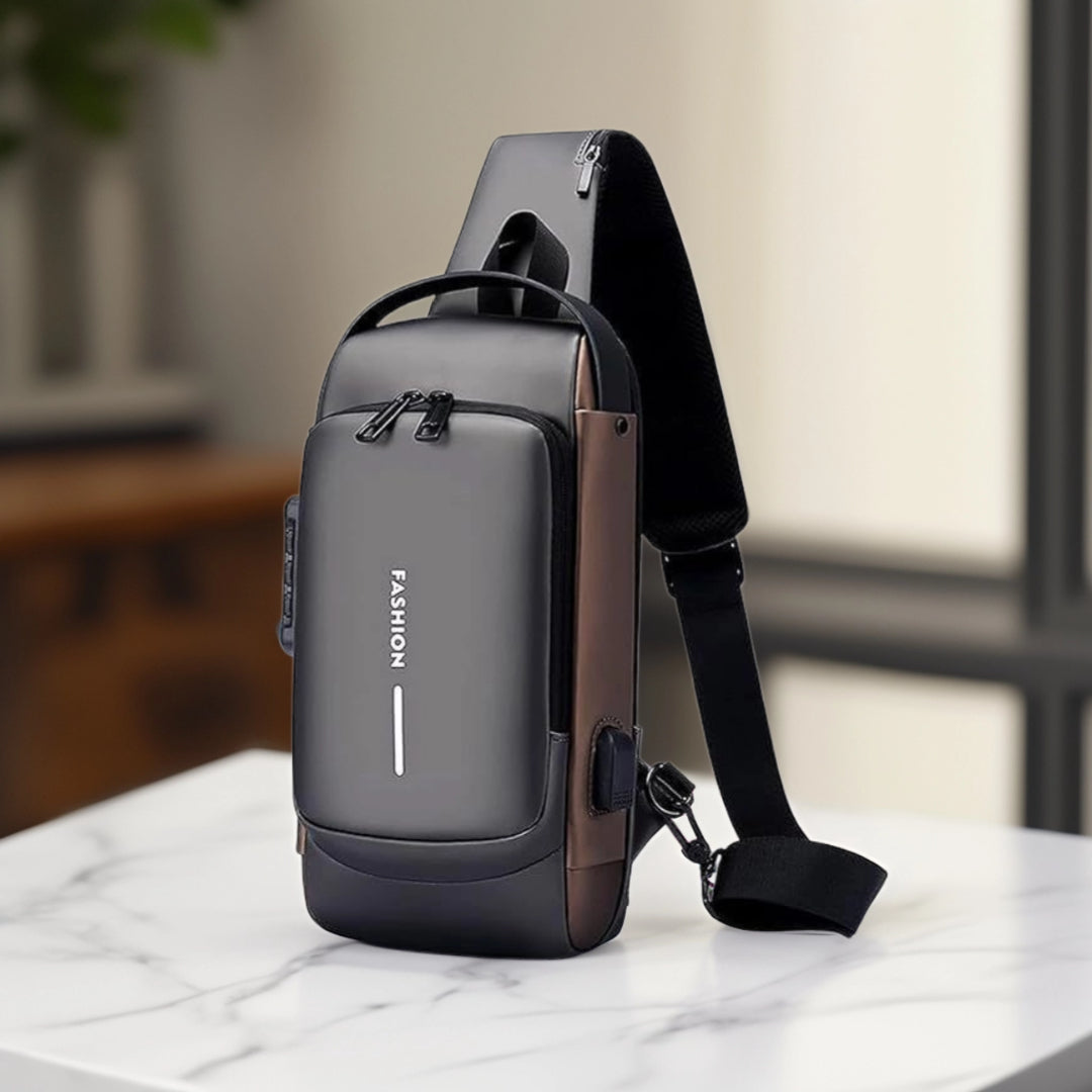 Bolso Antirrobo Manos Libres USB, Pechera Impermeable, Bandolero