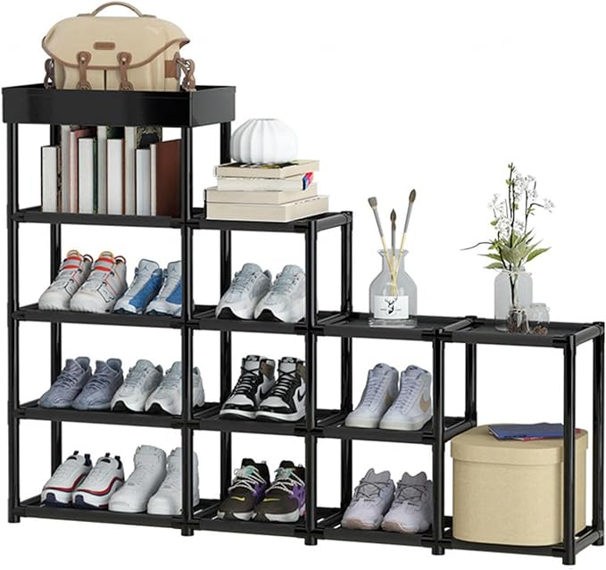 Organizador de Zapatos 10 Niveles Modulares, Zapatera Vertical para +20 Pares