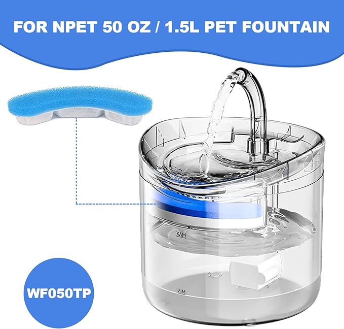 Dispensador Eléctrico de Agua 2L para Perros Gatos, Fuente Silenciosa, IPX8