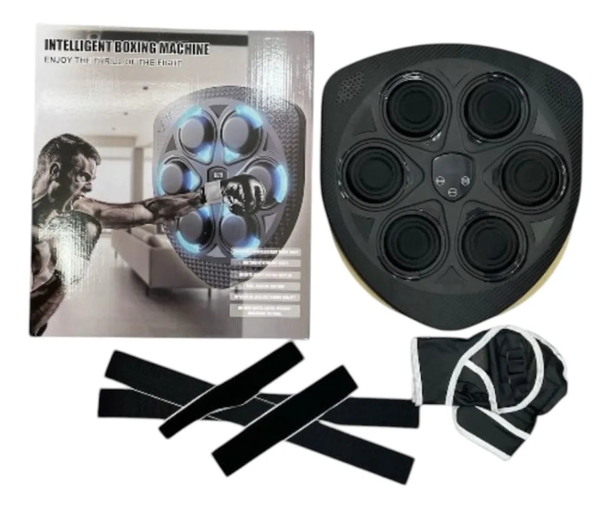 Máquina de Boxeo Musical Inteligente, Bluetooth, Luces LED, 9 Modos de Entrenamiento