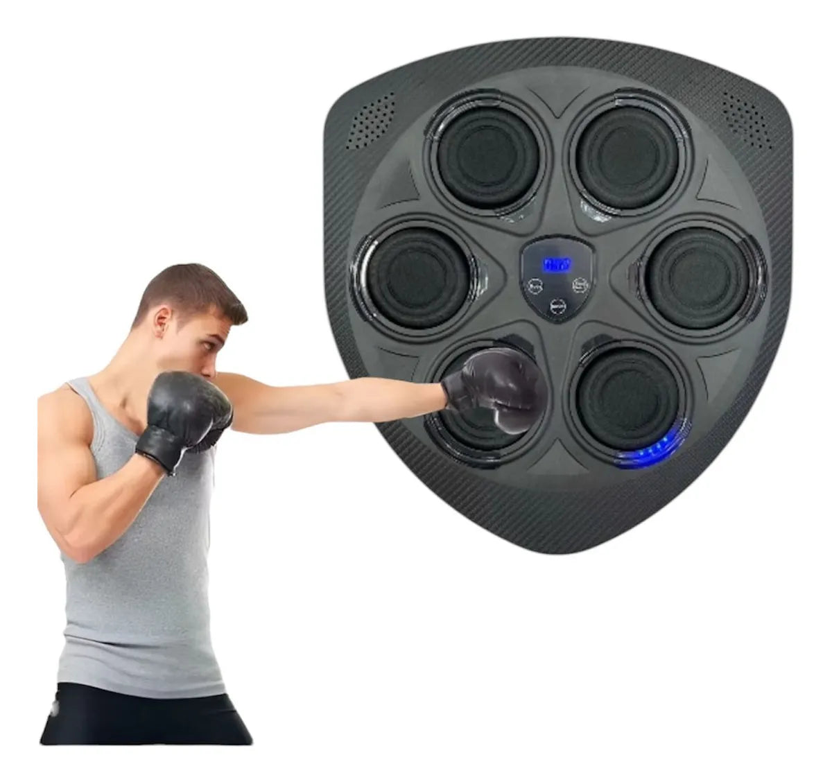 Máquina de Boxeo Musical Inteligente, Bluetooth, Luces LED, 9 Modos de Entrenamiento