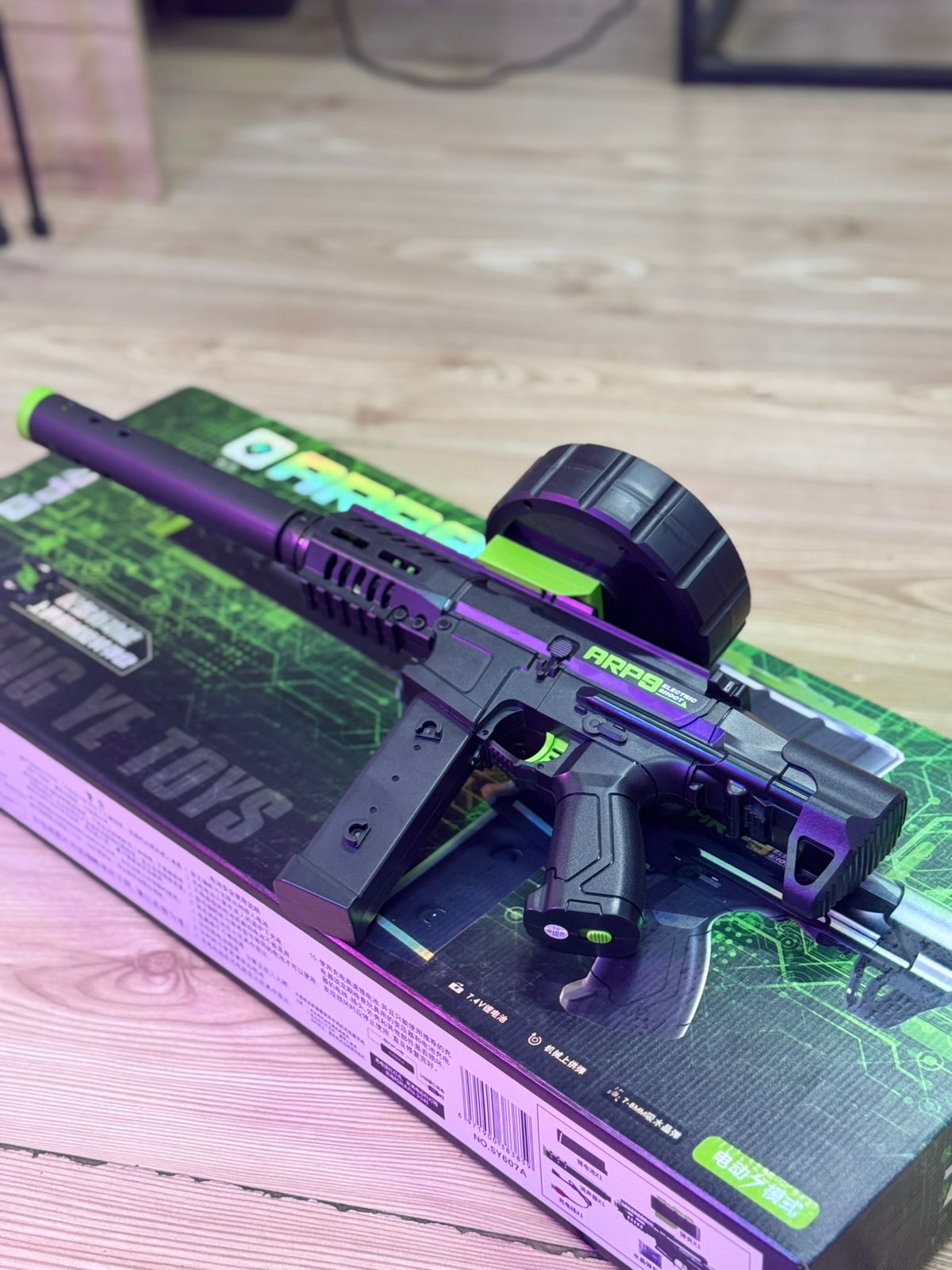 Subfusil de Juguete ARP9 Eléctrico con Cargador de Tambor, Full Equipado para la Máxima Diversión