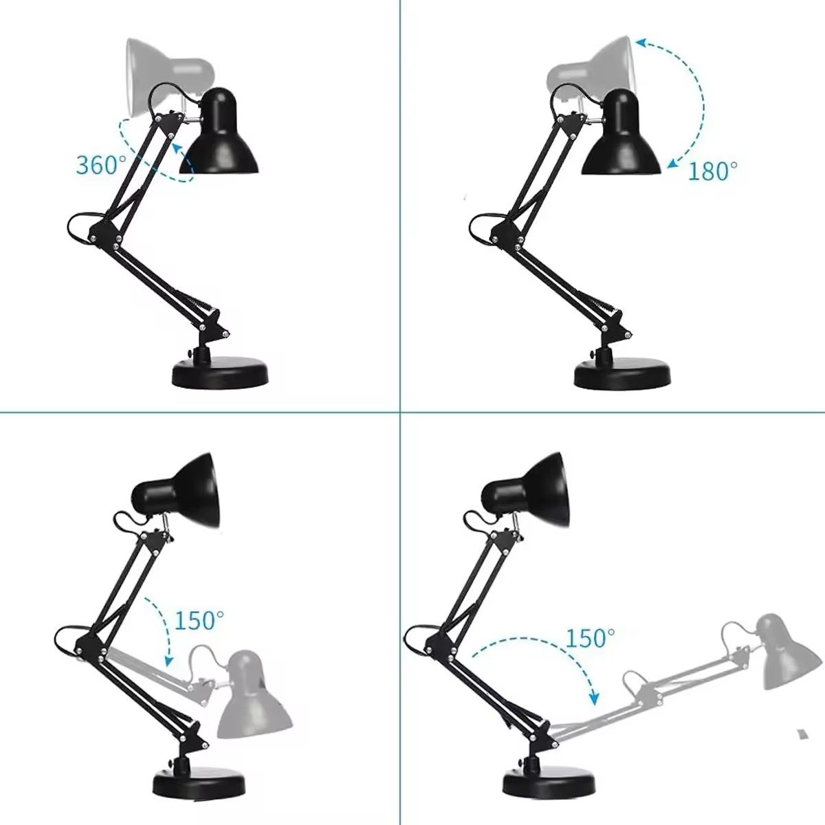 Lámpara de Escritorio LED Plegable 360°, Protección Ocular, Portátil, Eficiente
