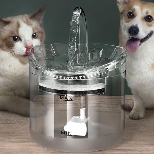 Dispensador Eléctrico de Agua 2L para Perros Gatos, Fuente Silenciosa, IPX8