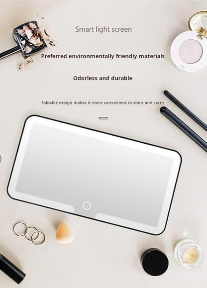 Espejo de Maquillaje LED para Carro con Sensor Táctil Recargable, Espejo para Visera de Auto