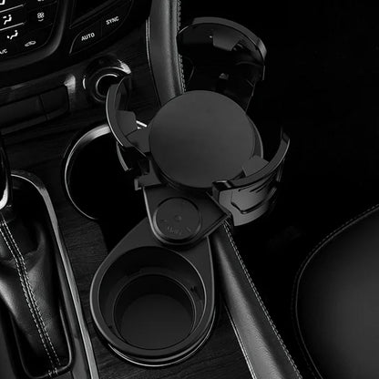 Portavasos Doble para Carro con Base Ajustable 2 en 1, Expansor de Portavasos Universal para Auto