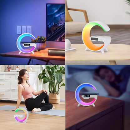 Lámpara G LED RGB Multifuncional con Cargador Inalámbrico y Reloj