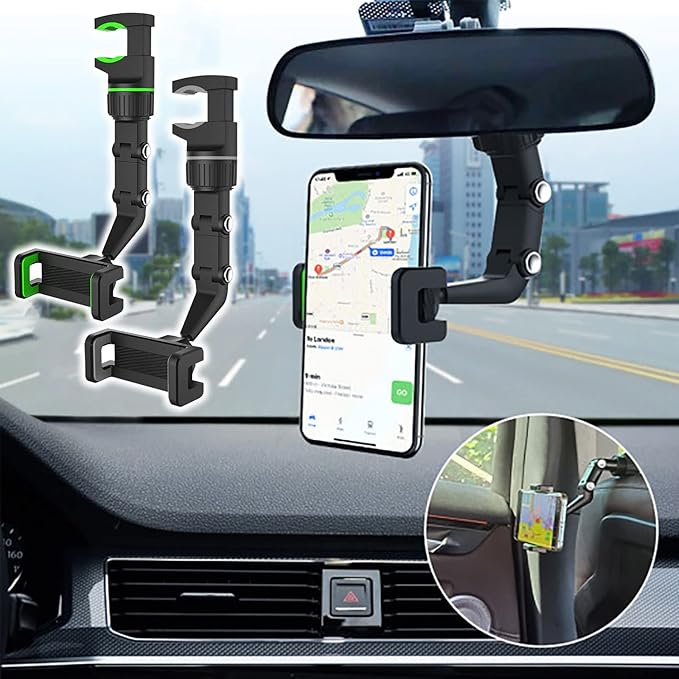 Soporte de Celular para Carro 360°, Soporte de Teléfono Multifuncional con Clip