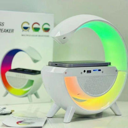 Lámpara G LED RGB Multifuncional con Cargador Inalámbrico y Reloj
