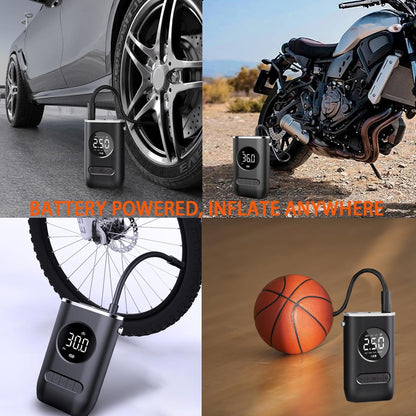 Compresor Portátil Inflador USB, 4 Puntas, Balones, Llantas, Globos, Ligero