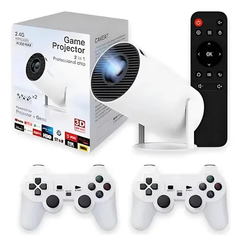 Proyector Portátil M300 Max con Android TV y 20.000 Juegos, Tu Centro de Entretenimiento Total