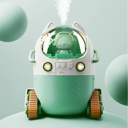 Humidificador Nave Espacial, 220ml, Niebla Fina, USB-C, Luz Ambiental, Silencioso