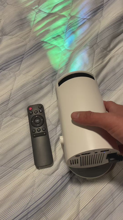 Proyector Portátil Hy300 con Android 11 y WiFi, Convierte Cualquier Pared en tu Cine Personal
