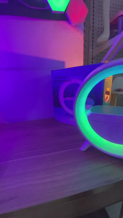 Lámpara G LED RGB Multifuncional con Cargador Inalámbrico y Reloj